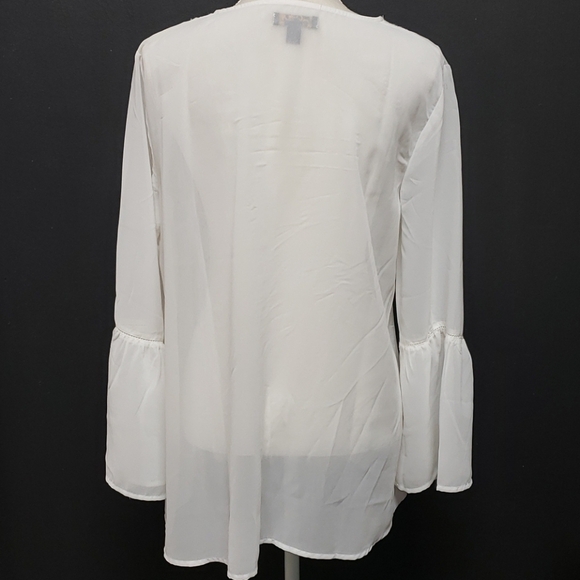 Sweet Magnolia Semi Sheer White Tunic NWOT - Picture 3 of 14
